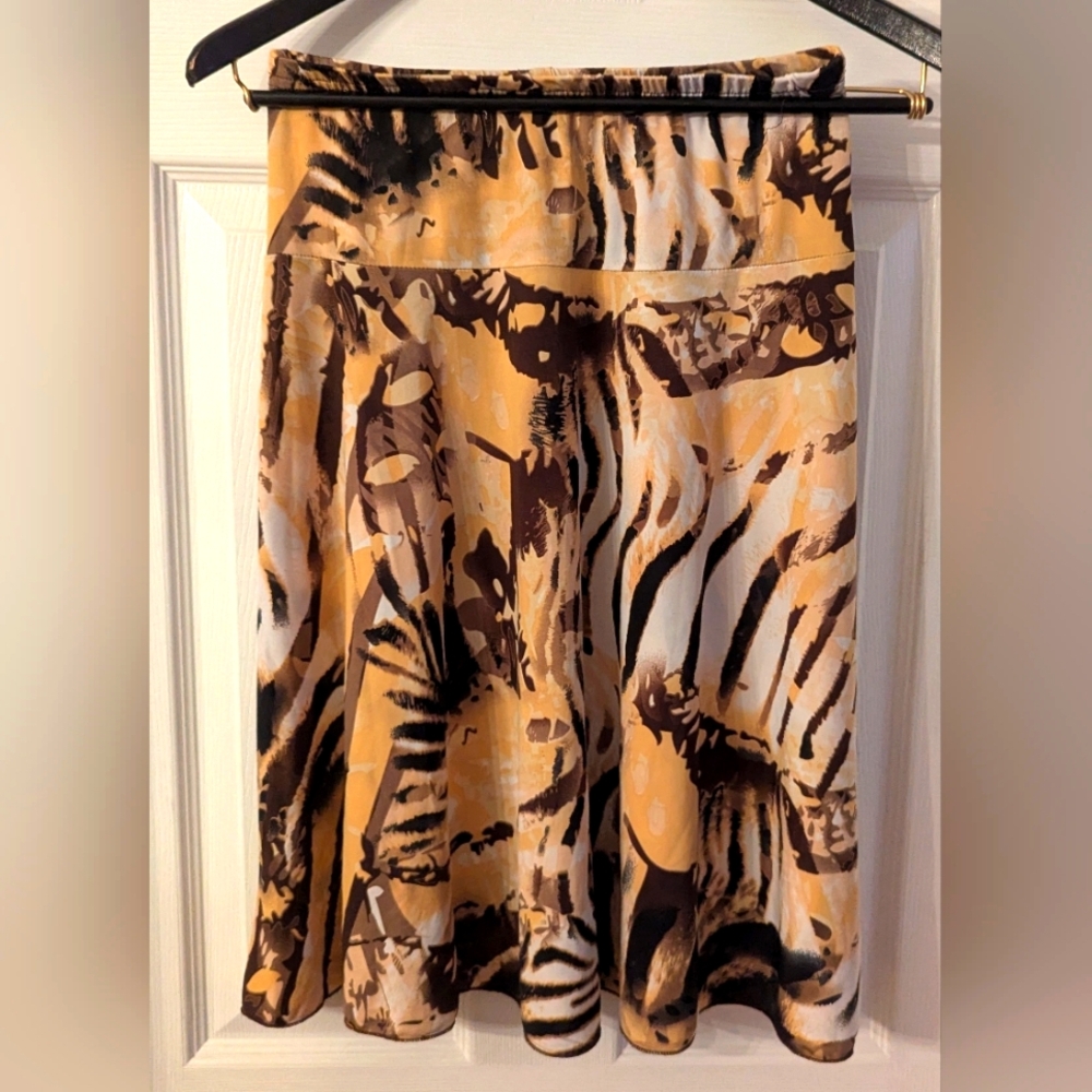 Vintage Y2k Animal Print Boho Cottagecore Festival Midi Ladies Size Med Reg